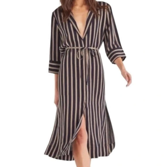 7 For All Mankind Striped Shirt Dress - Picture 1 of 16